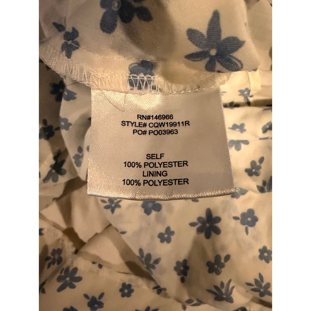 Crystal Doll Blue White Floral Smocked Tiered Midi Dress Sm Cottage Prairie Boho - Picture 13 of 14